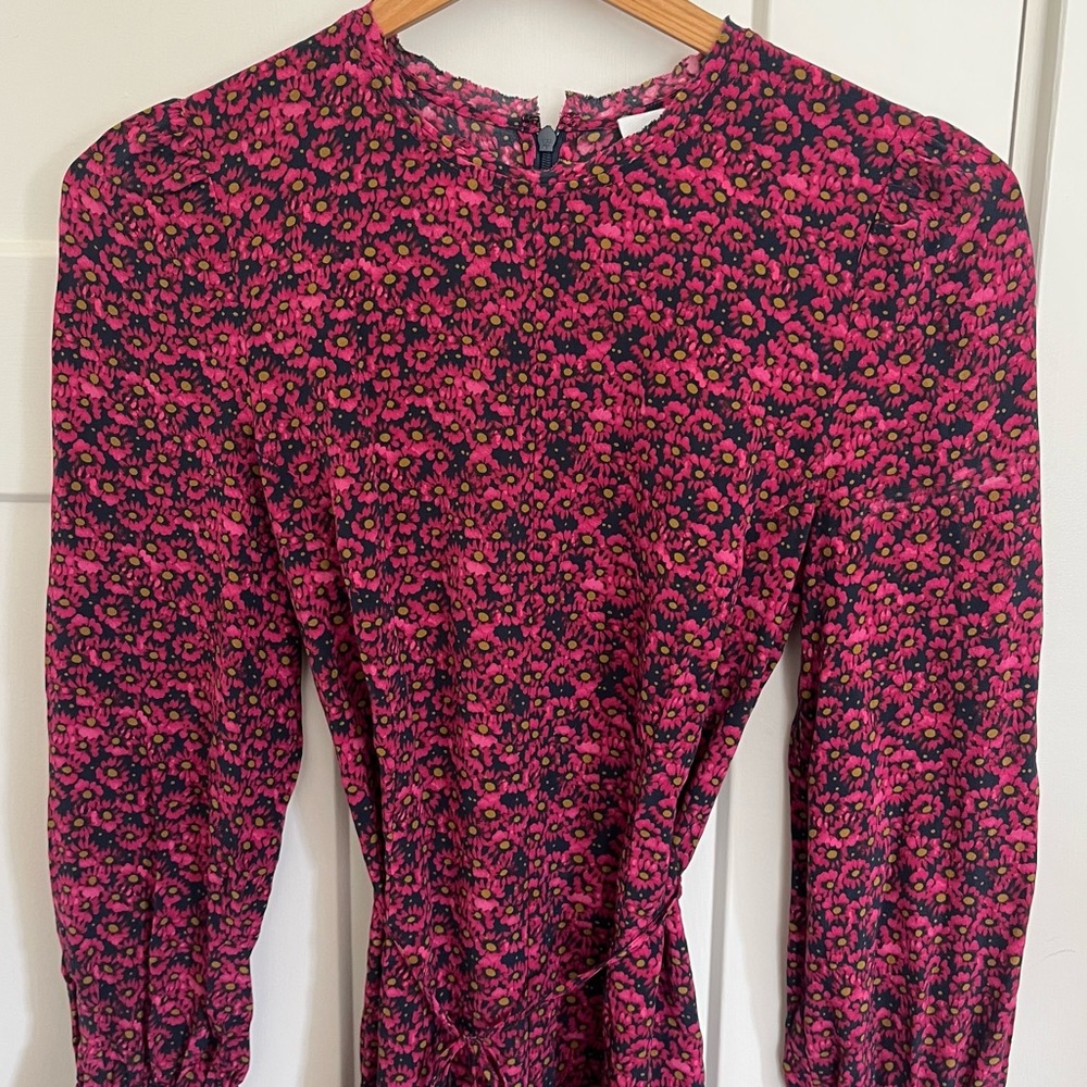 REBECCA VALLANCE Rosette Belted Floral-Print Silk Crepe De Chine Mini Dress - Picture 9 of 16